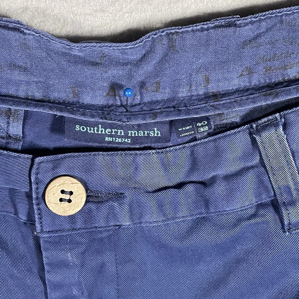 Southern Marsh Seawash Men Navy Blue Chino‎ Pants Size 40x32